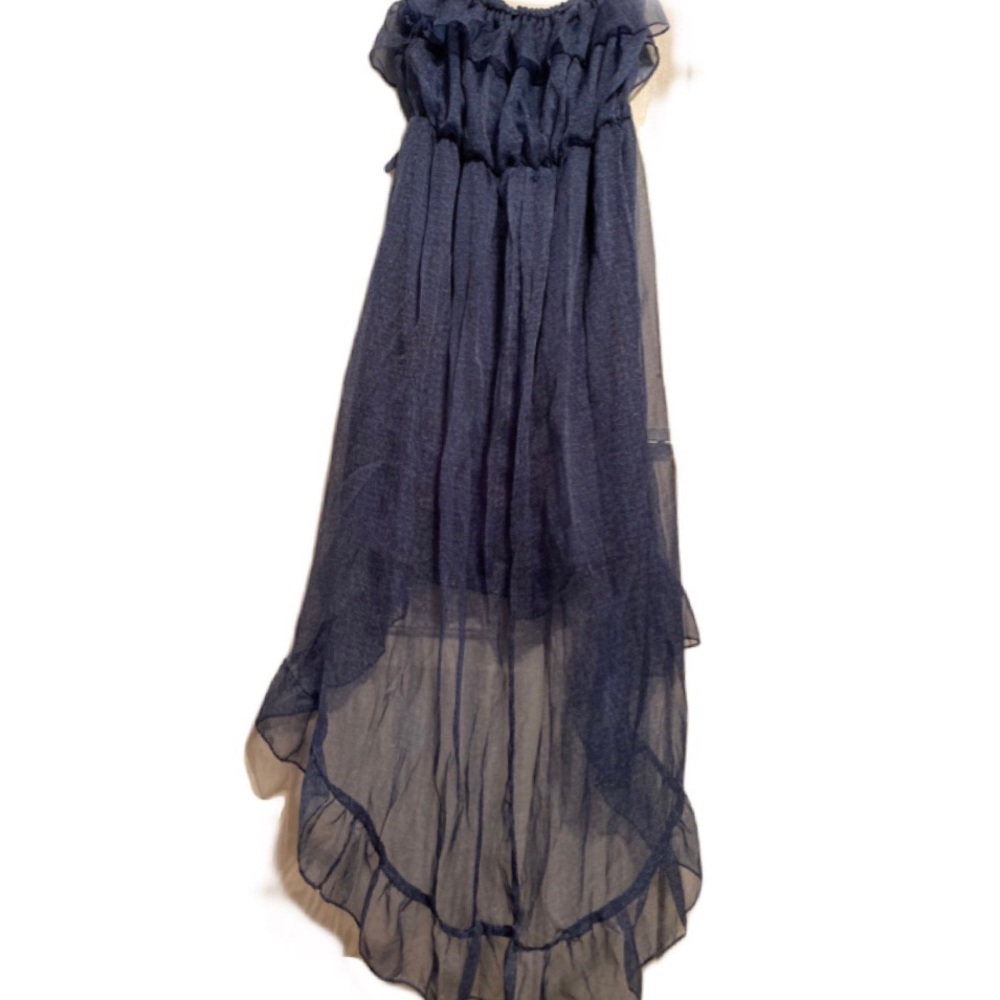 Hi low denim look dress